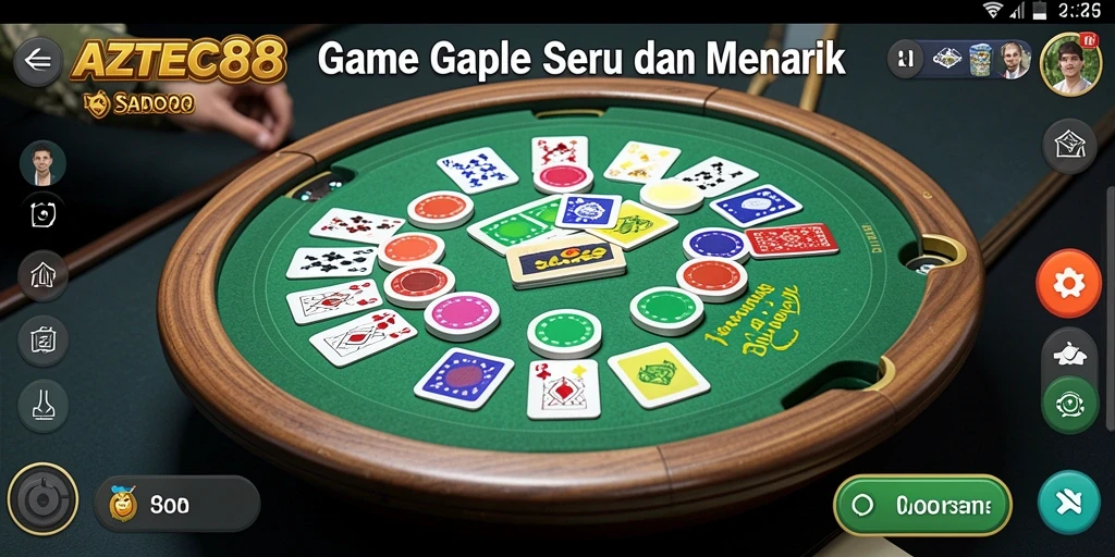 Tampilan gameplay AZTEC88 yang seru dalam permainan Gaple.