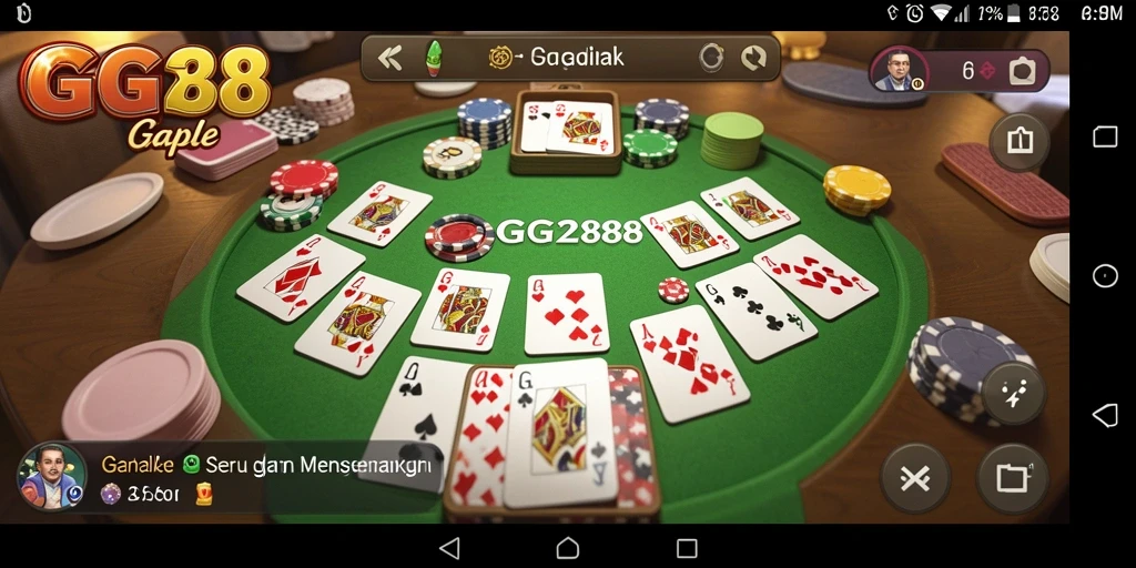 Tampilan gameplay GG288 yang seru dan interaktif saat bermain Gaple.