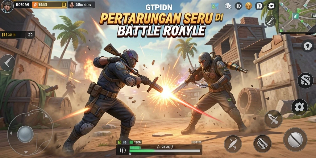 Gameplay seru GTPIDN dalam pertempuran Battle Royale.