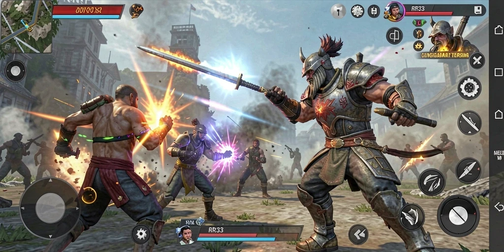 Screenshot gameplay RR33 yang menampilkan aksi pertarungan yang intens.