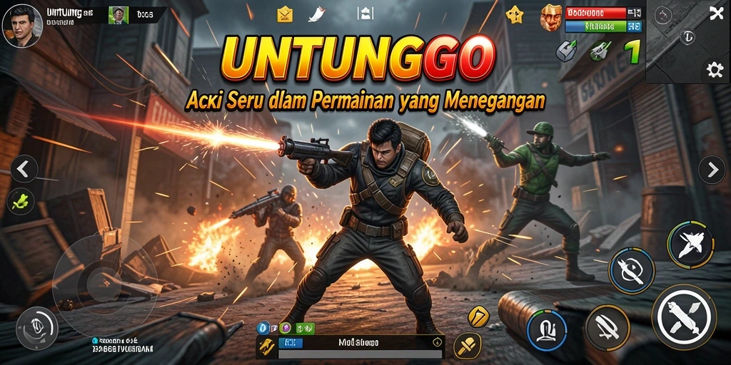 Tampilan gameplay Action yang mendebarkan dalam UNTUNGGO.